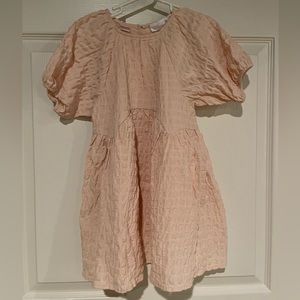 Pale Petal Pink Textured Cotton Zara Girl’s Dress, size 3-4, NWT